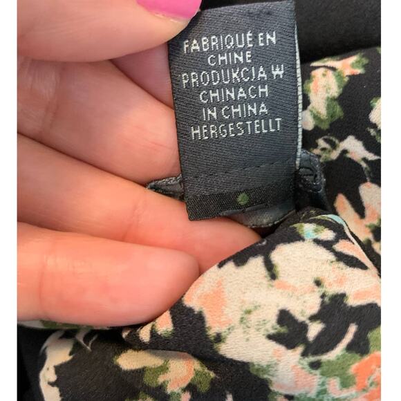 Paraphrase long sleeves back floral overlay tunic blouse size Small - Picture 4 of 14